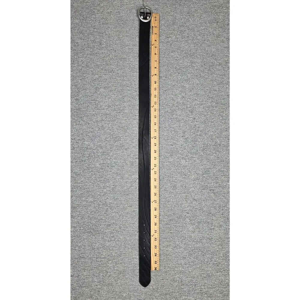 GAP 1969 GENUINE TEXTURED BLACK LEATHER BELT – SIZE S 30-34 – SOLID BRASS BUCKLE
